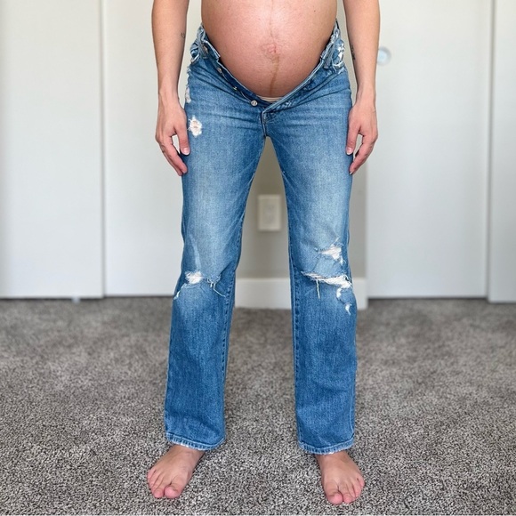 Mother Superior The Rambler Ankle Jeans - Distressed Medium Blue Wash - Size 26 - Picture 2 of 14